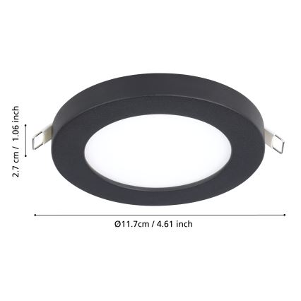 Eglo - Luminaire encastrable LED/5,5W/230V 4000K noir