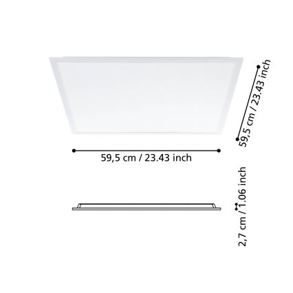 Eglo - Panneau en saillie LED LED/34,5W/230V 60x60 cm