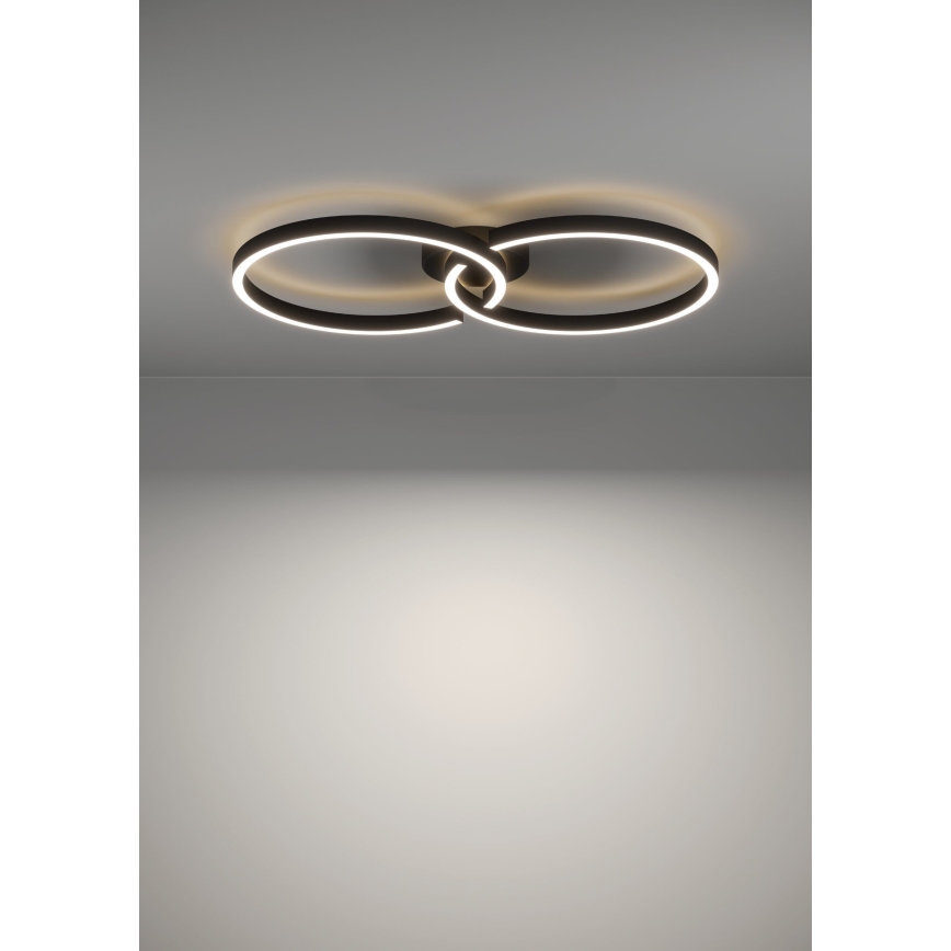 Eglo 900955 - Plafonnier LED RGBW à intensité variable LED/19,5W/230V 2700-6500K noir + télécommande