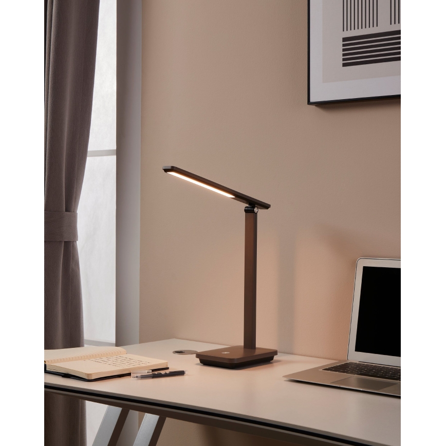 Eglo - LED Lampe de table à intensité variable rechargeable LED/3,6W/5V 1800mAh marron