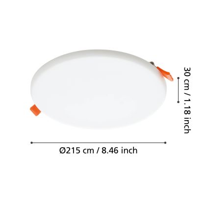 Eglo - Luminaire encastrable salle de bain LED/18W/230V d. 21,5 cm IP65