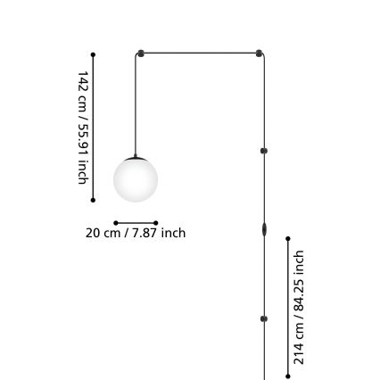 Eglo - Suspension filaire 1xE27/40W/230V