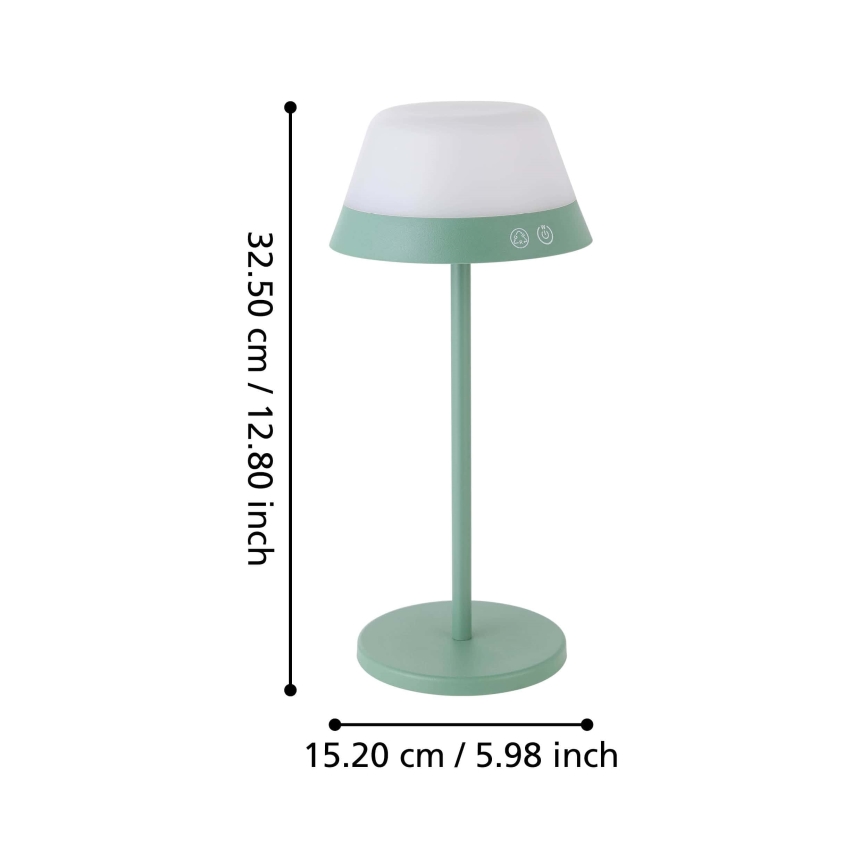 Eglo - Lampe d'extérieur RGBW à intensité variable 2en1 LED/1,5W/5V 2600 mAh IP54 vert