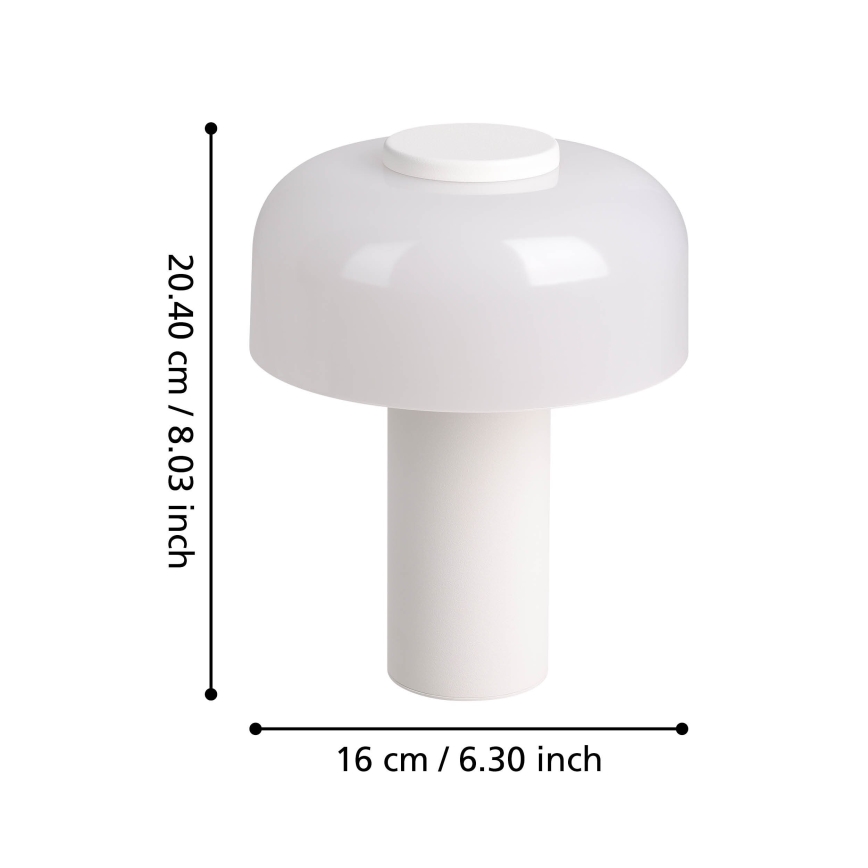 Eglo - Lampe tactile d'extérieur à intensité variable LED/2,25W/5V 2400-4000K 5200 mAh IP44 blanc