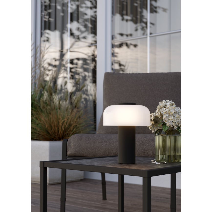 Eglo - Lampe tactile d'extérieur à intensité variable LED/2,25W/5V 2400-4000K 5200 mAh IP44 noir/blanc