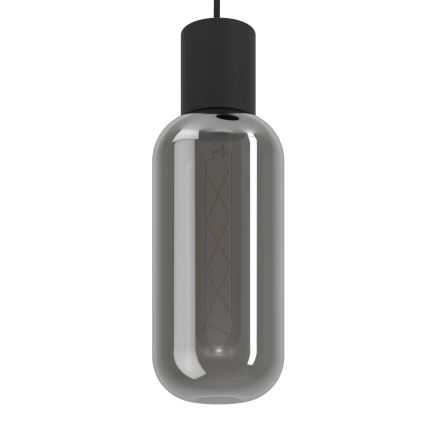 Eglo - Suspension sur câble 3xE27/4W/230V noire/fumée
