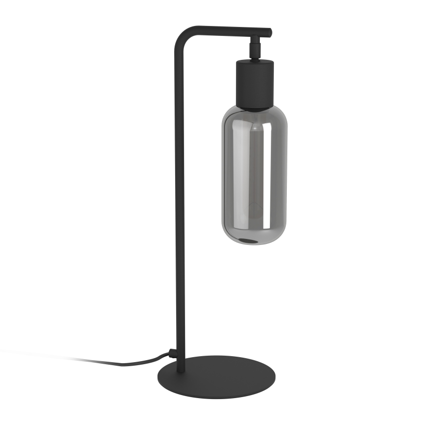 Eglo - Lampe de table 1xE27/4W/230V noir/verre fumé