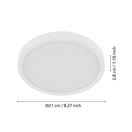 Eglo - Plafonnier LED avec détecteur FUEVA LED/17W/230V 3000K ø 21 cm (diam. 21 cm)