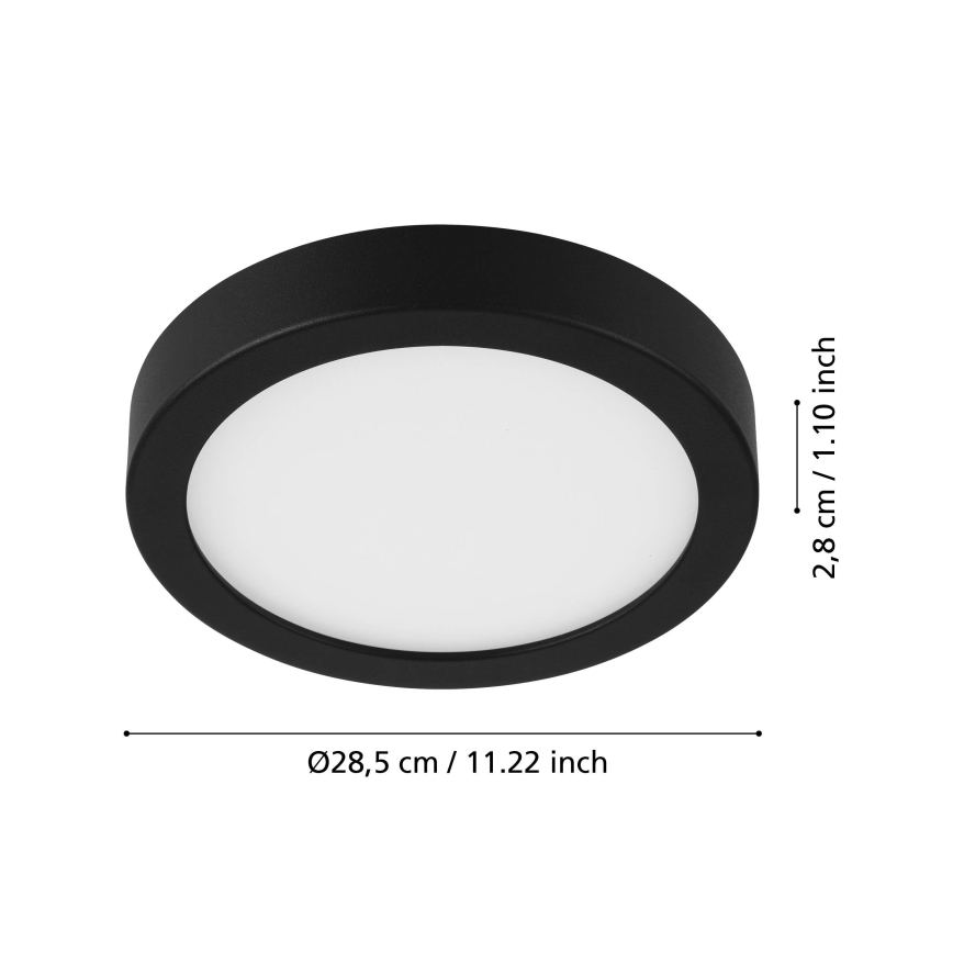 Eglo - Plafonnier LED avec détecteur de mouvement LED/20,5W/230V 3000K noir Ø 28,5 cm