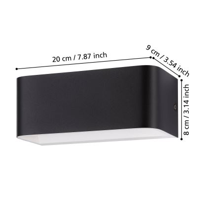 Eglo - Applique murale LED/10W/230V 3000K noir