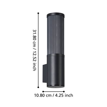 Eglo - Applique murale extérieure 1xE27/15W/230V IP54