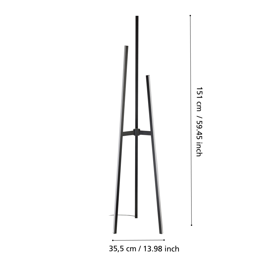 Eglo - Lampadaire LED/30W/230V noir