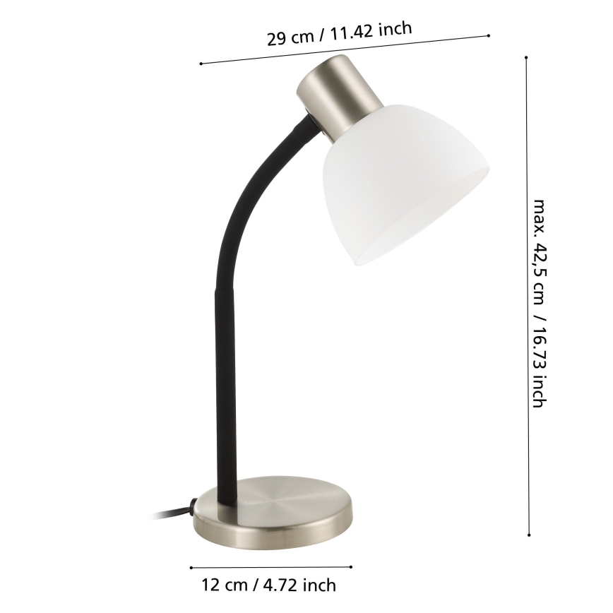 Eglo - Lampe de table 1xE14/25W/230V noir/chrome mat