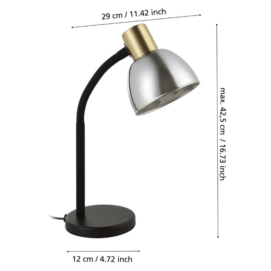 Eglo - Lampe de table 1xE14/25W/230V doré/noir