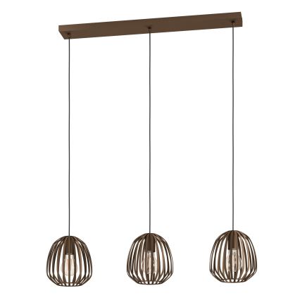 Eglo - Suspension sur câble 3xE27/40W/230V bronze