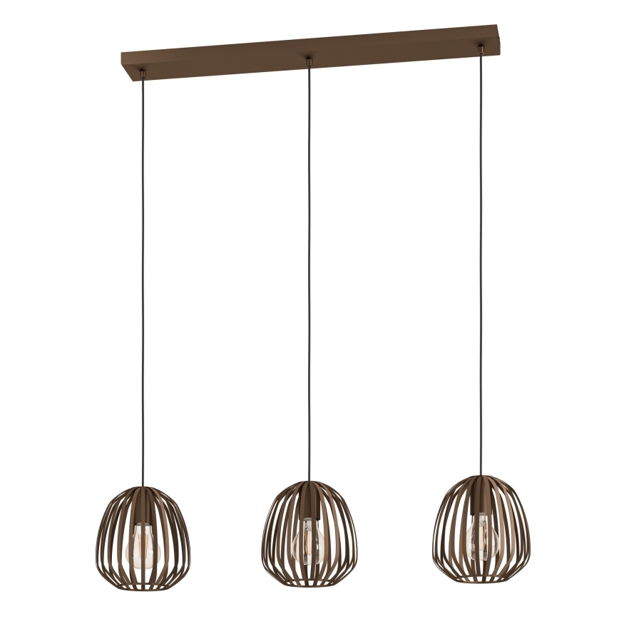 Eglo - Suspension sur câble 3xE27/40W/230V bronze