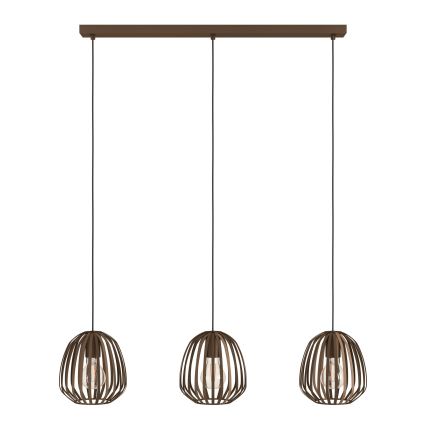 Eglo - Suspension sur câble 3xE27/40W/230V bronze