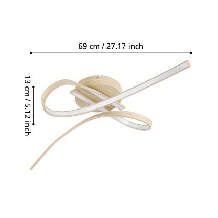 Eglo - LED Plafonnier LED/20,5W/230V brun