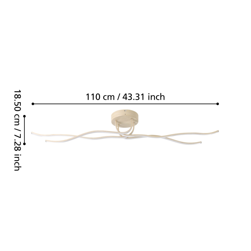 Eglo - Plafonnier LED LED/37W/230V brun