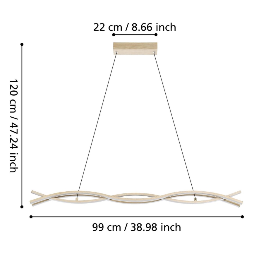 Eglo - Suspension sur câble LED/35W/230V dorée
