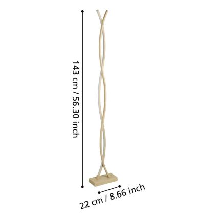 Eglo - Lampadaire LED/36W/230V doré