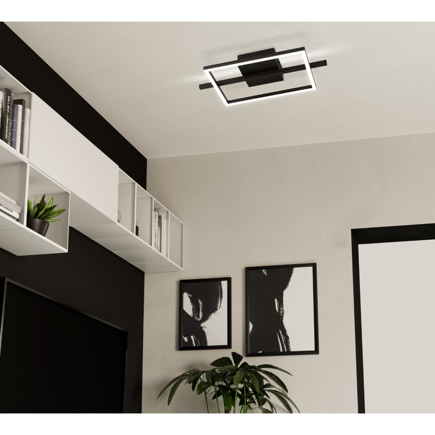 Eglo - Plafonier RGBW à intensité variable LED/17W/230V 2700-6500K noir + télécommande