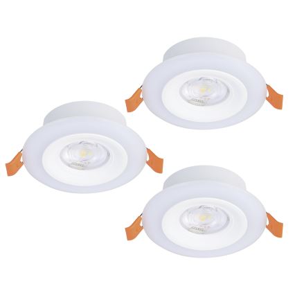 Eglo - Lot de 3 spots LED RGBW dimmables pour salle de bains, encastrés, LED/3,8W/230V 2700-6500K IP44 + télécommande