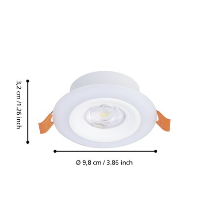 Eglo - Lot de 3 spots LED RGBW dimmables pour salle de bains, encastrés, LED/3,8W/230V 2700-6500K IP44 + télécommande