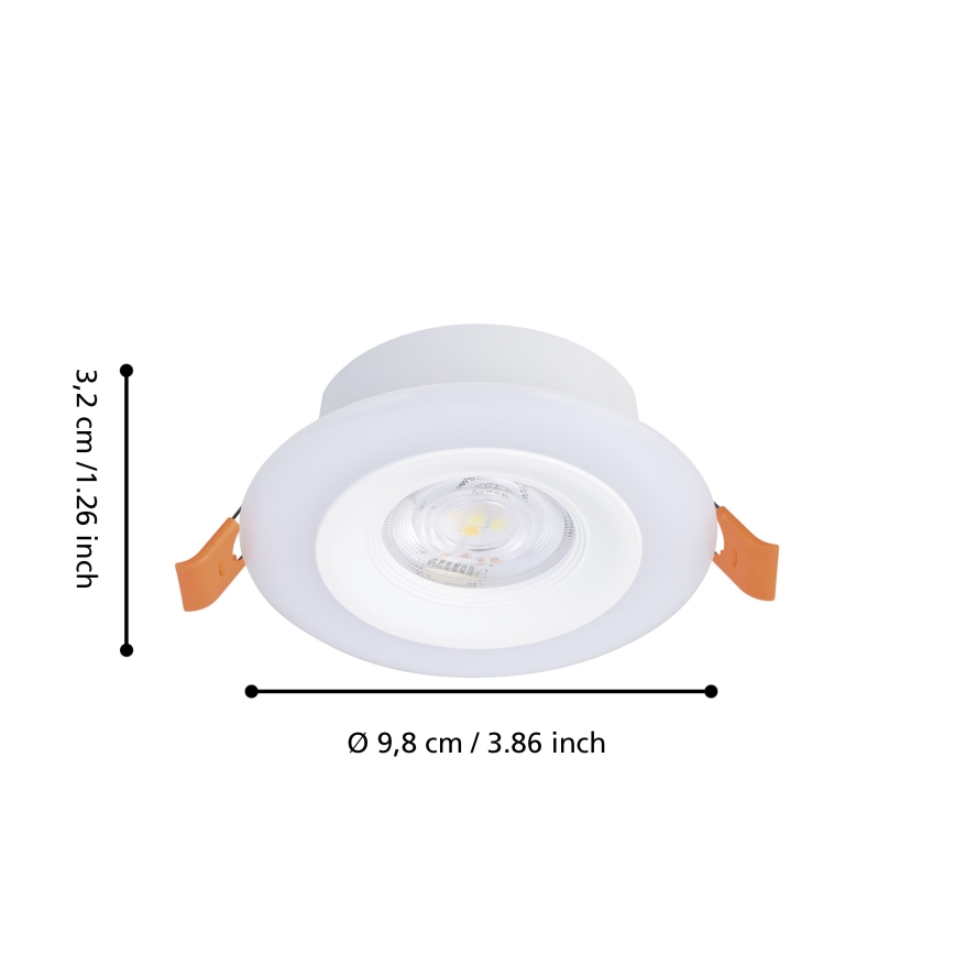 Eglo - Lot de 3 spots LED RGBW dimmables pour salle de bains, encastrés, LED/3,8W/230V 2700-6500K IP44 + télécommande