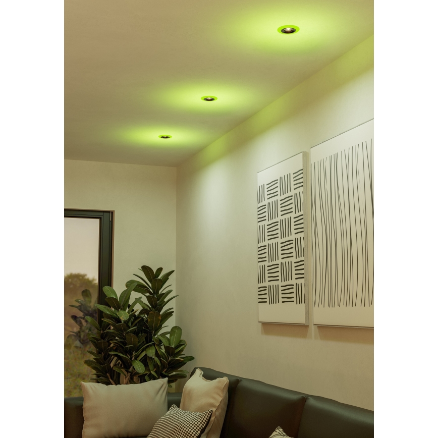 Eglo - LOT 3x Spot RGBW encastrable salle de bain à intensité variable 3xLED/3,8W/230V 2700-6500K IP44 + télécommande