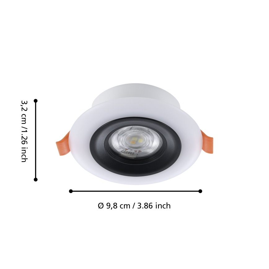 Eglo - LOT 3x Spot RGBW encastrable salle de bain à intensité variable 3xLED/3,8W/230V 2700-6500K IP44 + télécommande