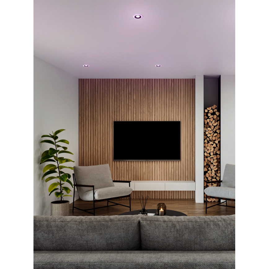 Eglo - Lot de 3 spots encastrables LED RGBW dimmables pour salle de bains LED/3,8 W/230 V/2700–6500 K/IP44 + télécommande