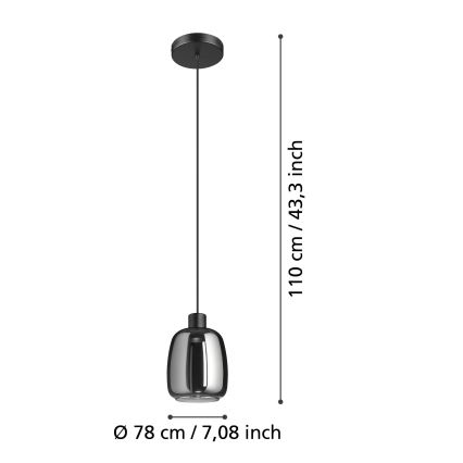 Eglo - Suspension filaire RGBW à intensité variable LED/3,7W/230V 2700-6500K noir ZigBee