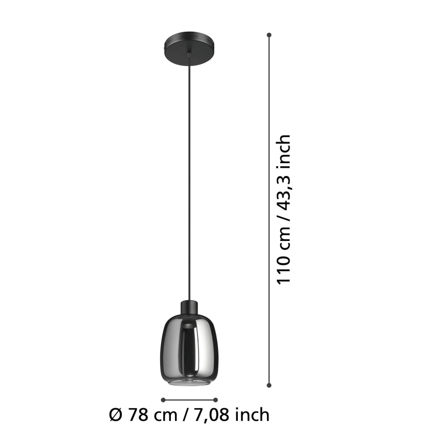 Eglo - Suspension filaire RGBW à intensité variable LED/3,7W/230V 2700-6500K noir ZigBee