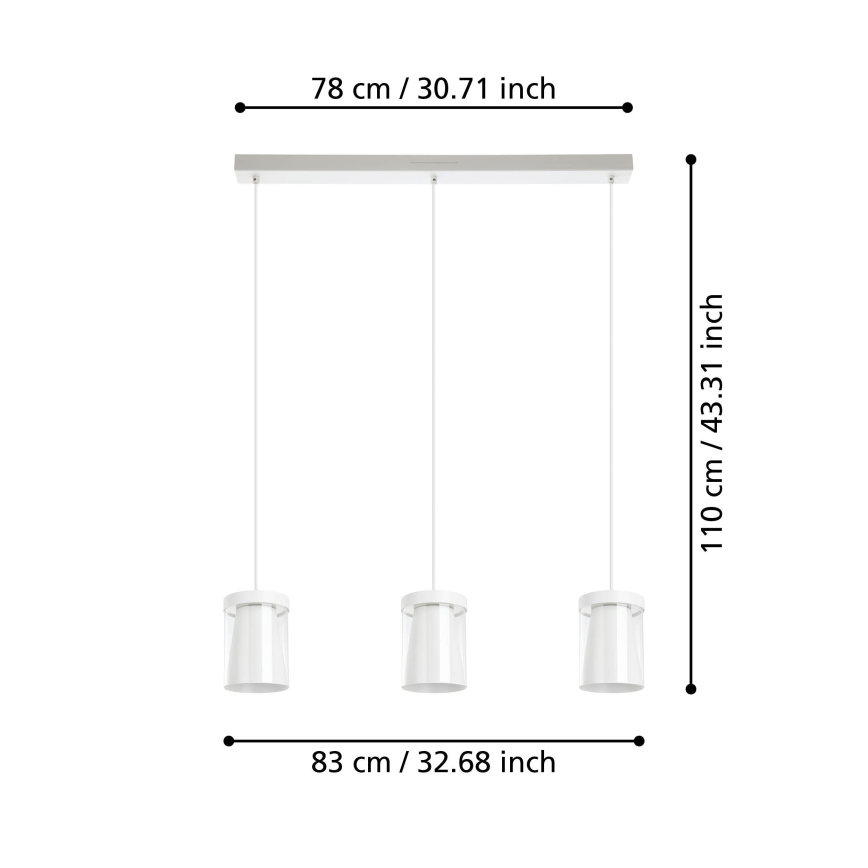 Eglo - Suspension filaire RGBW à intensité variable 3xLED/3,7W/230V 2700-6500K blanc ZigBee