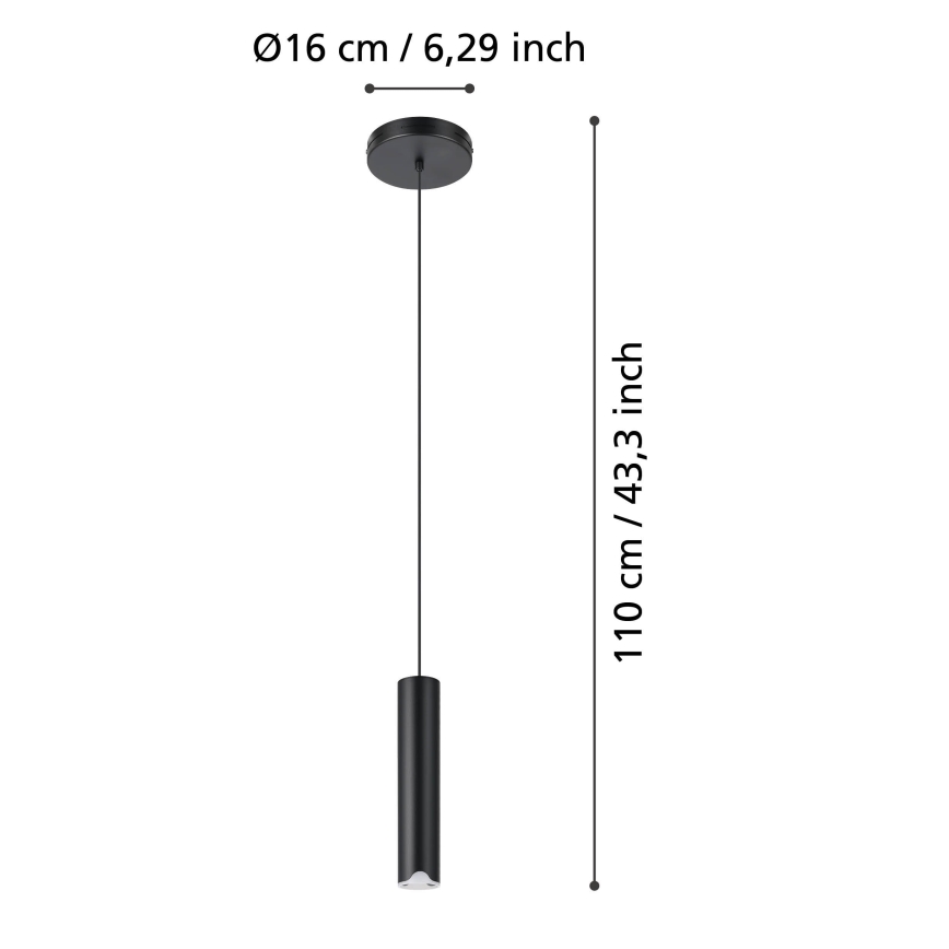 Eglo - Suspension filaire RGBW à intensité variable LED/3,7W/230V 2700-6500K noir