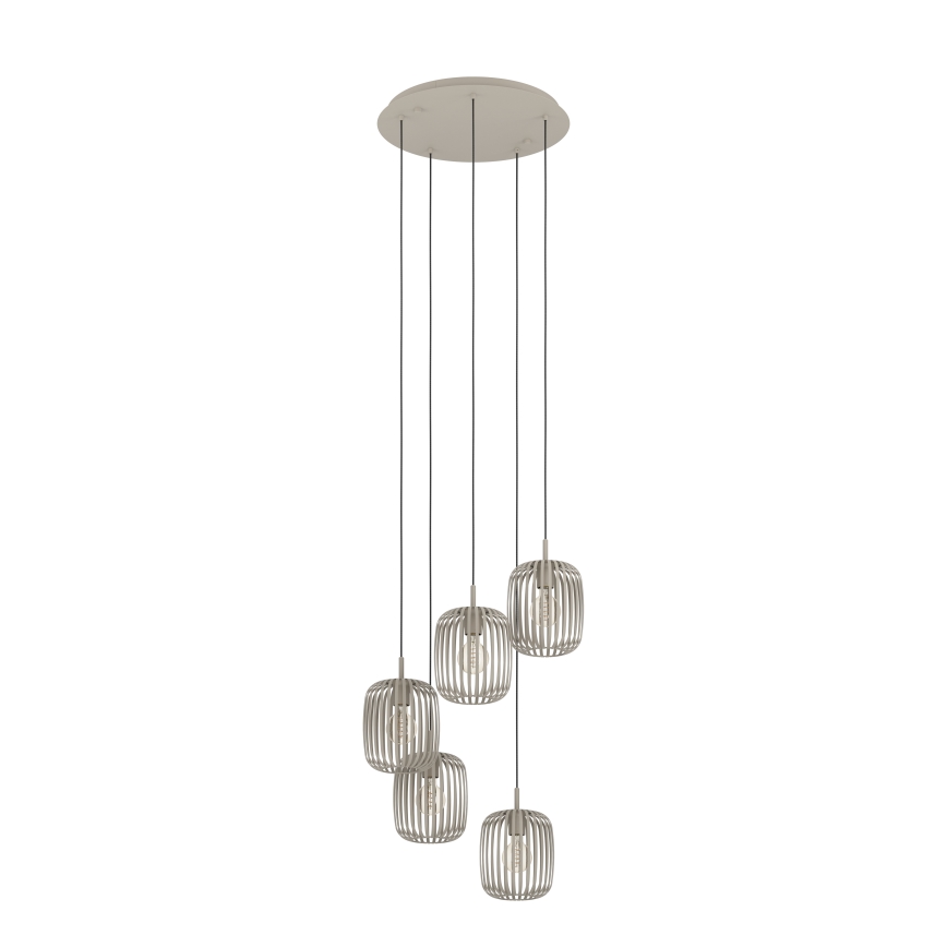 Eglo - Suspension sur câble 5xE27/40W/230V beige