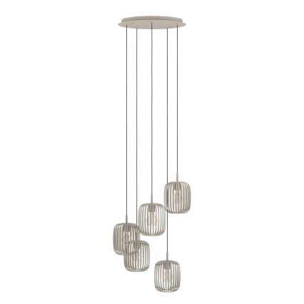 Eglo - Suspension sur câble 5xE27/40W/230V beige