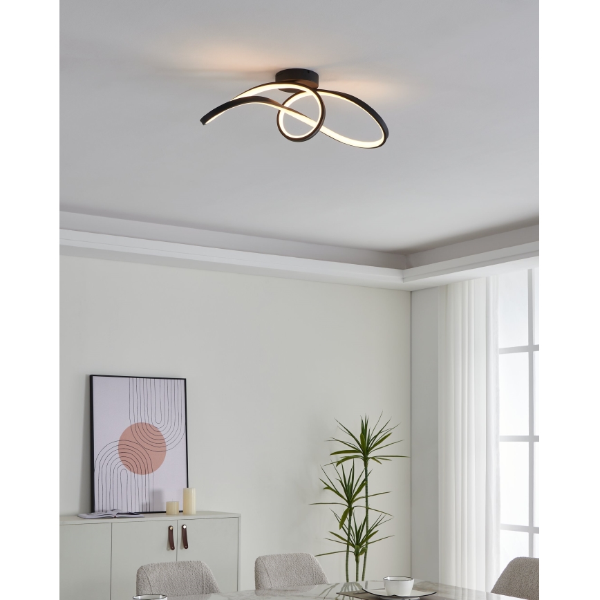 Eglo - Plafonier RGBW à intensité variable LED/22W/230V 2700-6500K noir