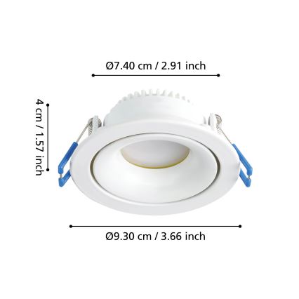 Eglo - Spot encastrable à intensité variable/4,9W/230V blanc