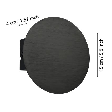 Eglo - Applique murale LED/4W/230V 3000K noir