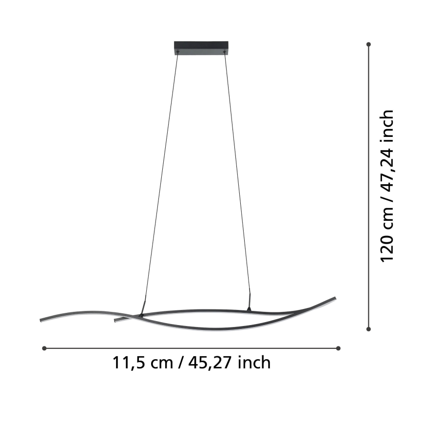 Eglo - Suspension filaire LED/20W/230V 4000K noir