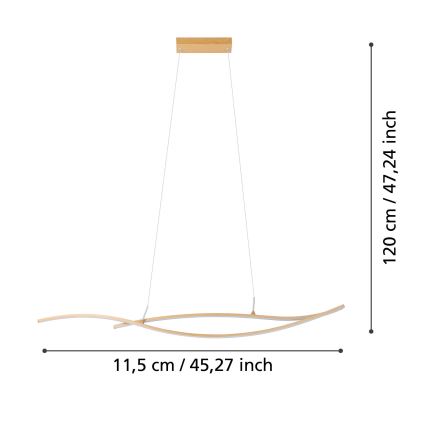 Eglo - Suspension filaire LED/20W/230V 4000K beige