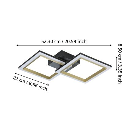 Eglo - Plafonnier à intensité variable LED/18,4W/230V 4000K noir/doré