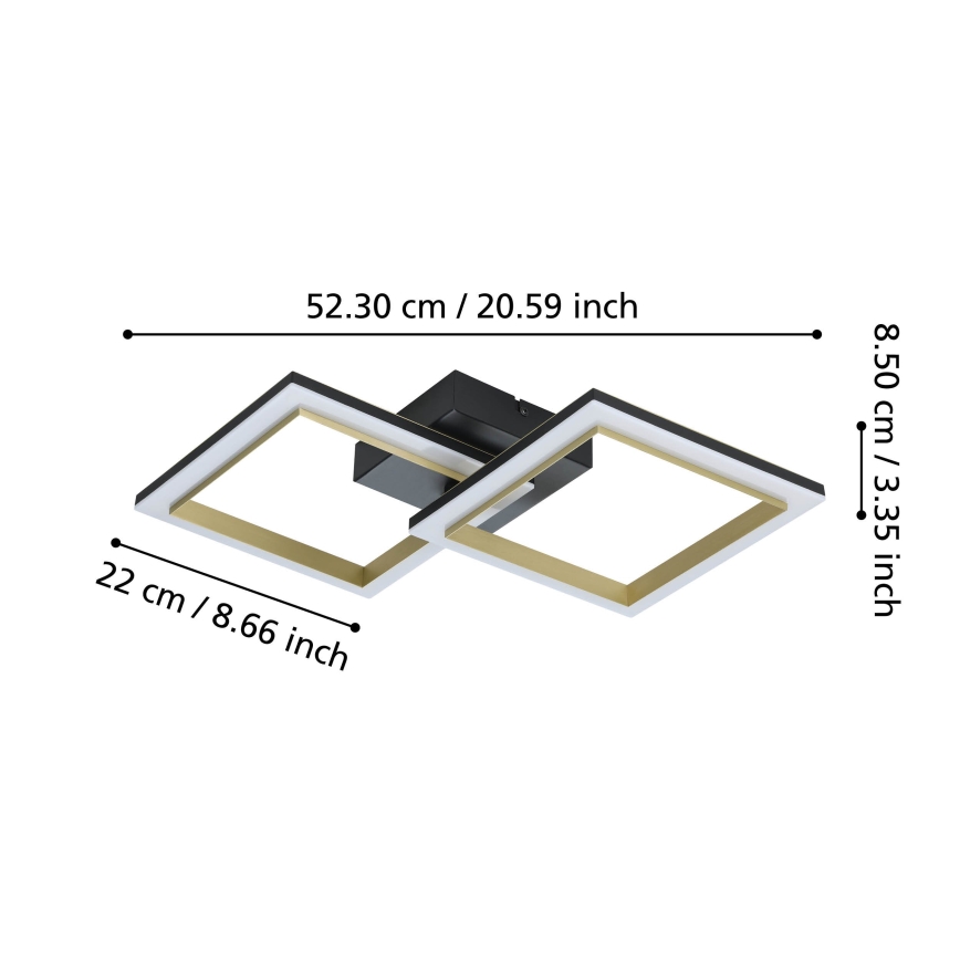 Eglo - Plafonnier à intensité variable LED/18,4W/230V 4000K noir/doré