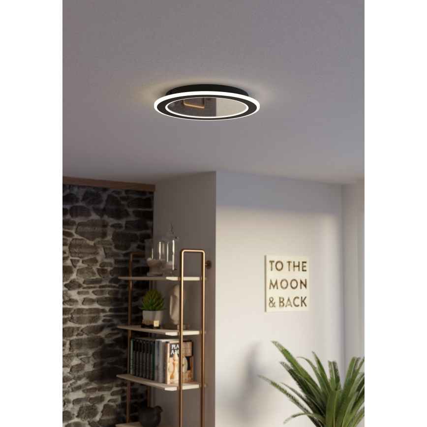 Eglo - Plafonnier à intensité variable LED/20W/230V 2700-6500K noir + télécommande