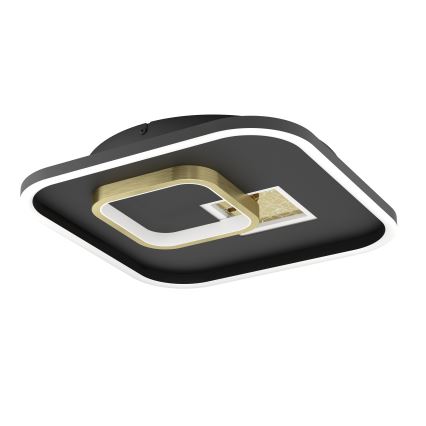 Eglo - Plafonnier LED 16,2 W/230 V + LED 9,2 W, 38x38 cm, noir/doré