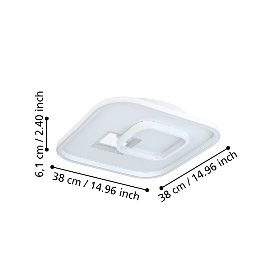 Eglo - Plafonnier 1xLED/16,2W/230V + 1xLED/9,2W 38x38 cm blanc