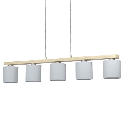 Eglo - Lustre suspendu sur câble 5xE27/28W/230V