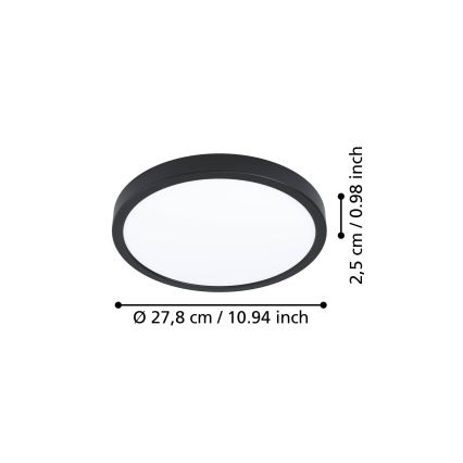 Eglo - Plafonnier LED LED/14,2W/230V 2700/4000/6500K Ø 27,8 cm noir